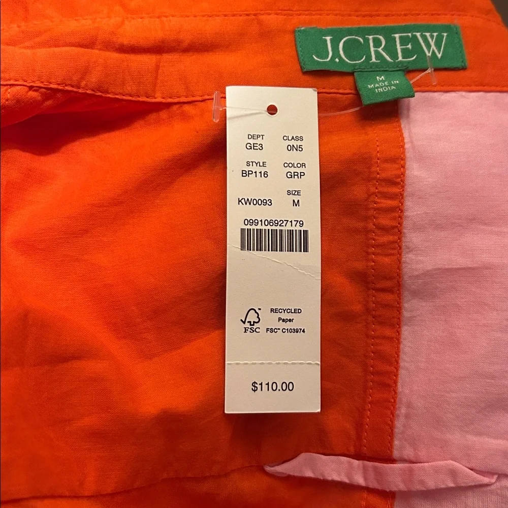 J. Crew Button-up beach shirt in colorblock runs large - Picture 5 of 6